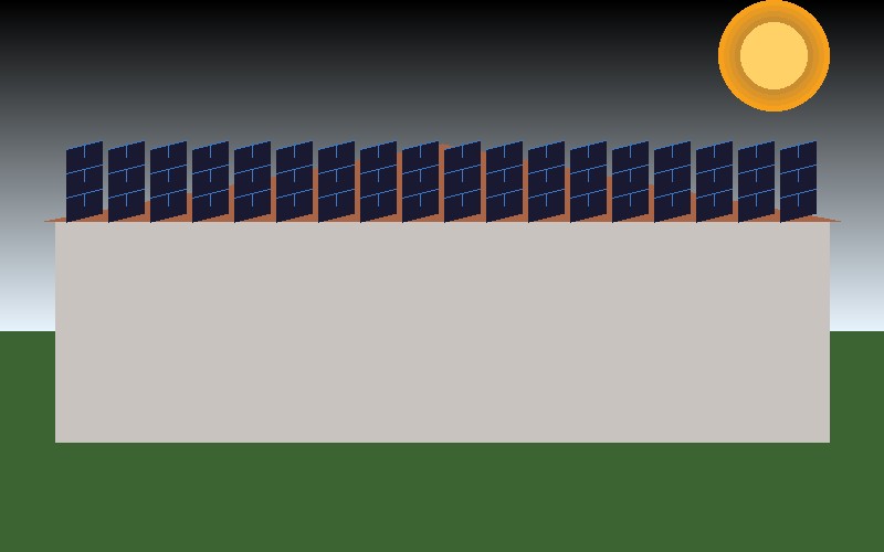 Commercial solar installation on factory roof